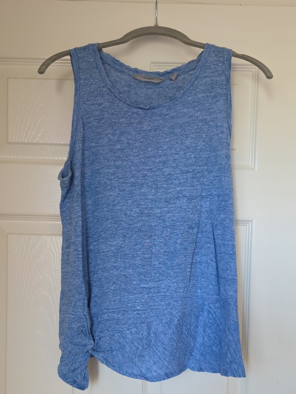 Athleta Blue Sleeveless Side-Knot Hem Tank Top